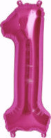 Hot Pink 1 Number Balloon