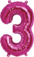 Pink 3 Number Balloon
