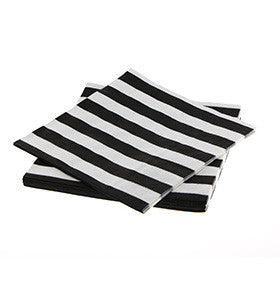 Black and White Striped Napkins for a Pirate Party, Soccer Party, Rugby Party, Football Party, Paris Party, and Kate Spade Party