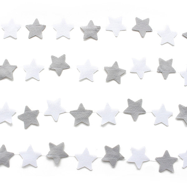 Grey and White Star Banner