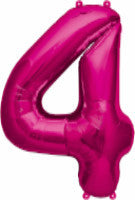 4 Pink Number Balloon