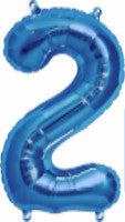 Blue 2 Number Balloon