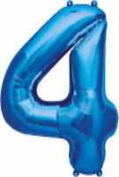 Blue 4 Number Balloon