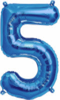 Blue 5 Number Balloon