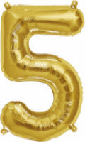 5 Gold Number Balloon