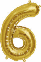 6 Gold Number Balloon