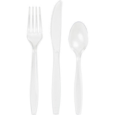 Clear Knifes Forks and Spoons