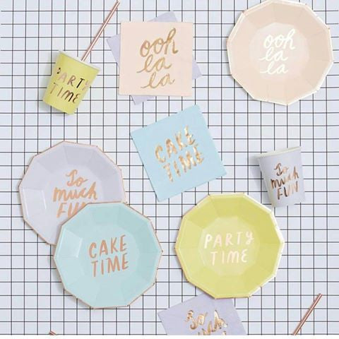 Pastel Fun Party Plates for Teenager Party or Spring Cookout