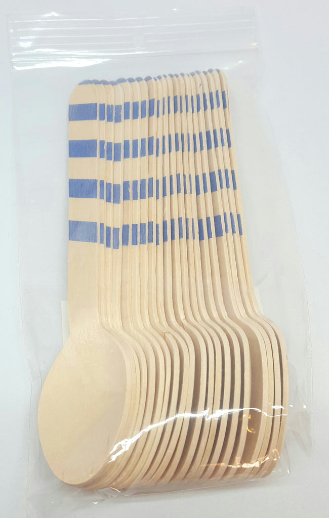 Blue Striped Wooden Spoons
