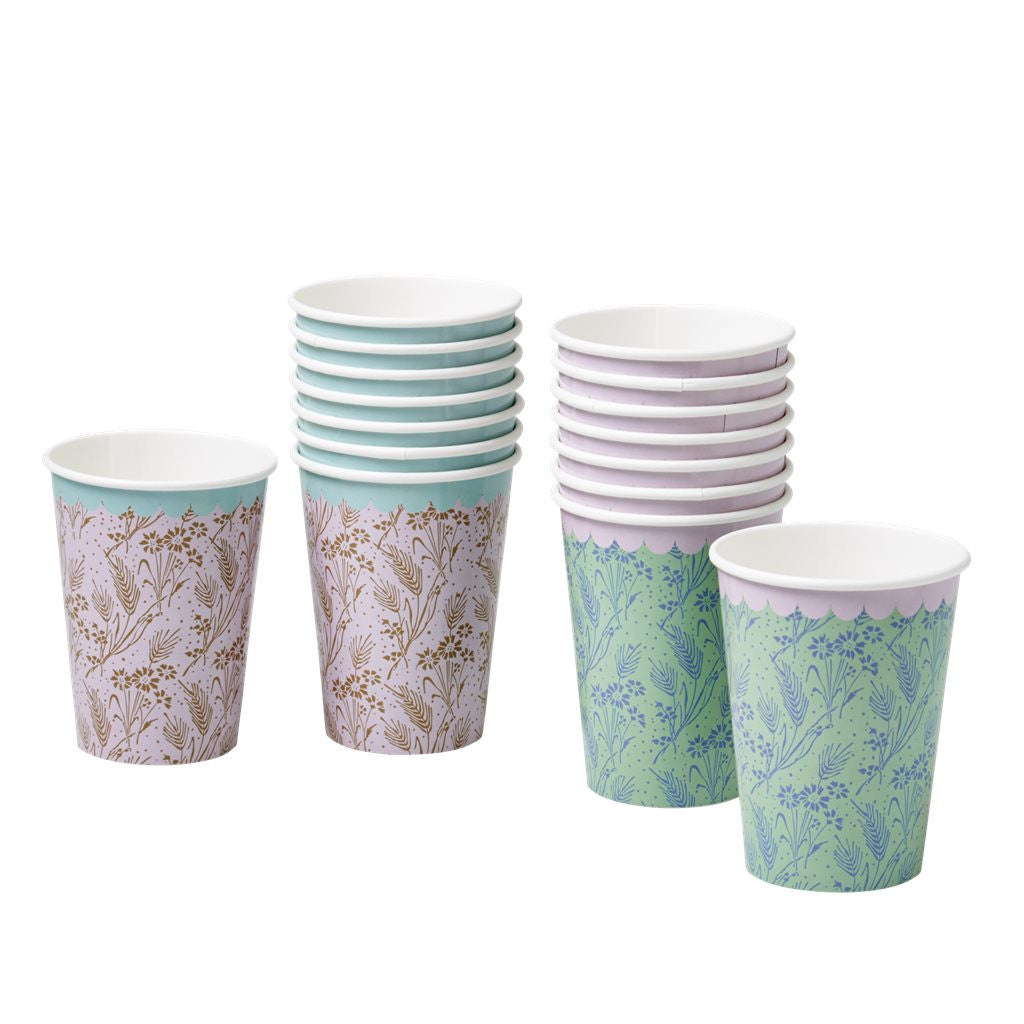 Pink and Teal Vintage Cups