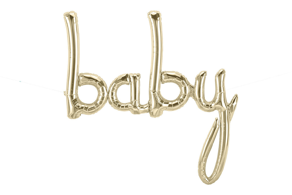 baby balloon white gold for pictures or birth announcement