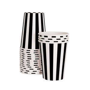 Black and White Striped Cups