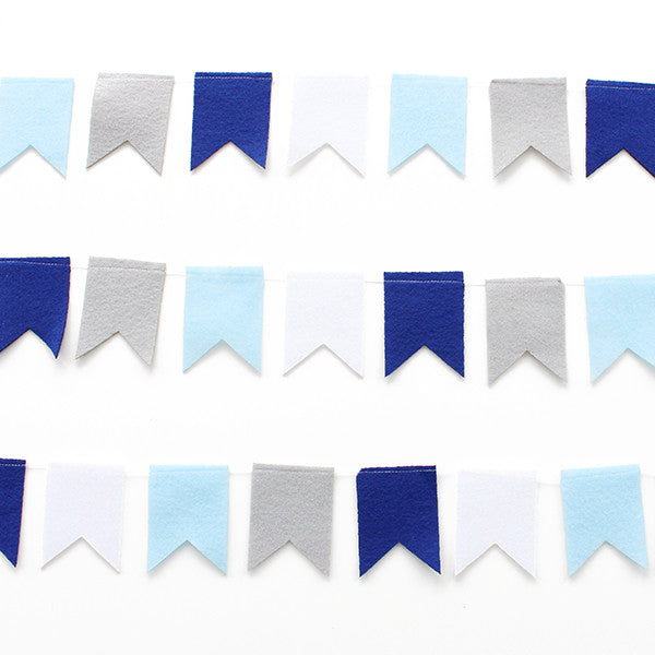 Blue and Gray Flag Garland