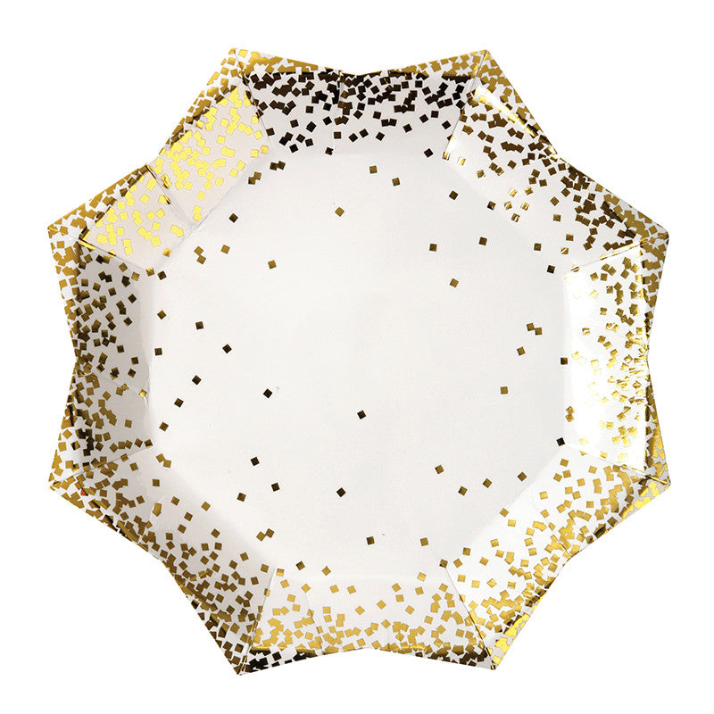 Gold Star Confetti Plates