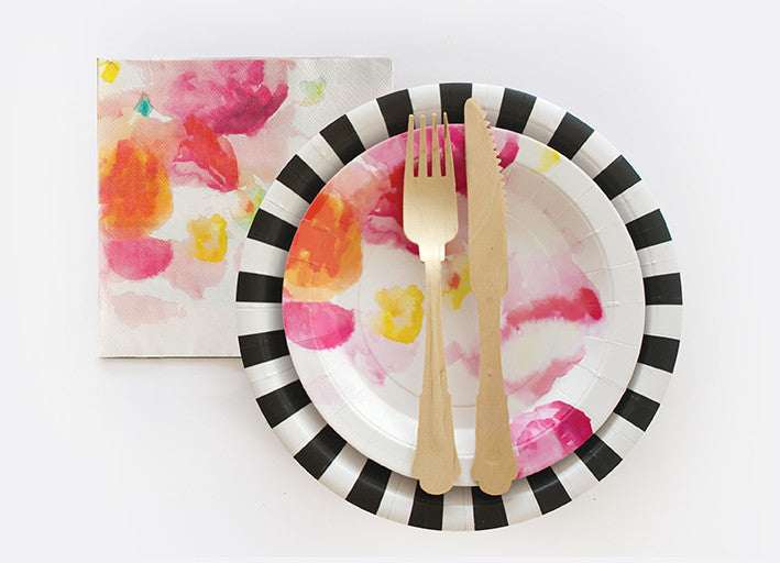 Floral Plates for a Kate Spade Party