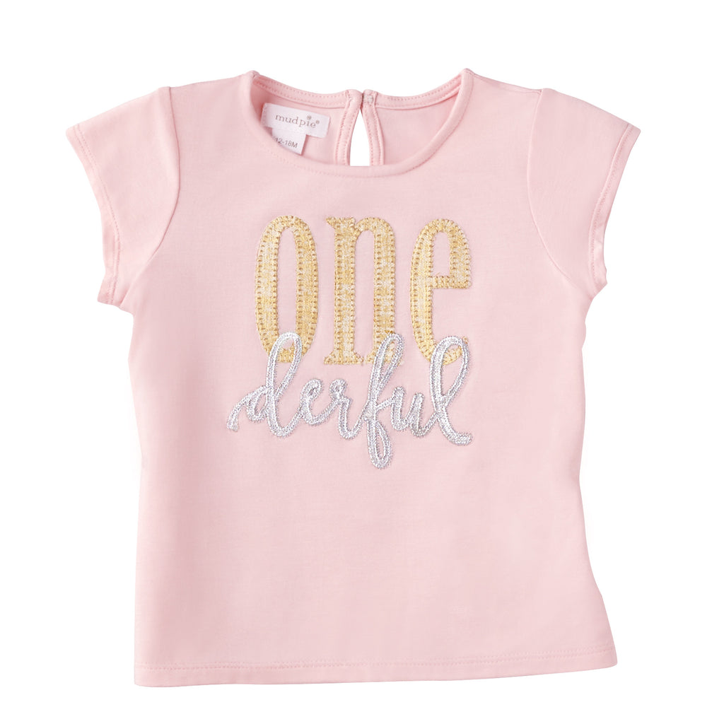 Pink and Gold First Birthday T-Shirt