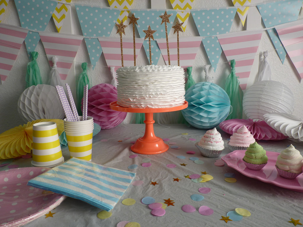 Neon Coral Cake Stand