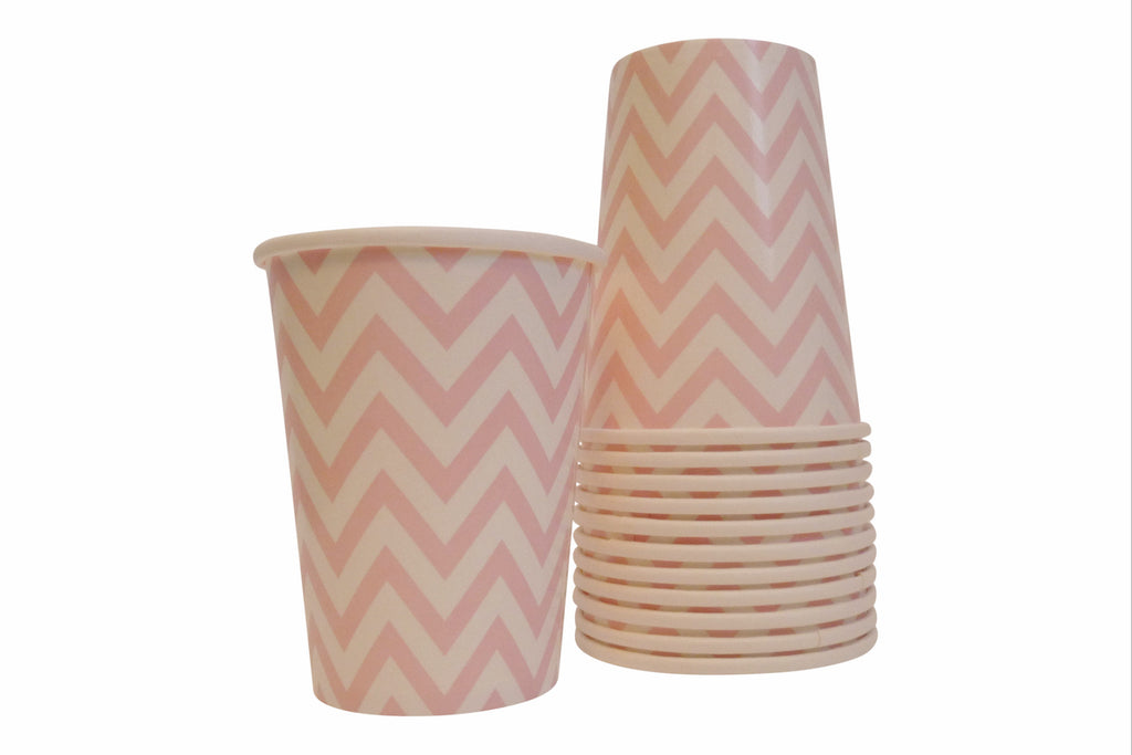 Pink Chevron Cups 