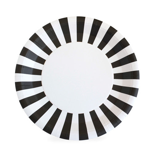Black and White Striped Plates for Kate Spade Party, Rugby Party, Football Party, Graduation Party, Soccer Party