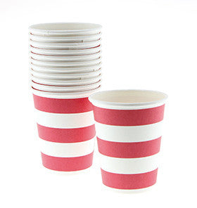 Hot Pink Striped Cups