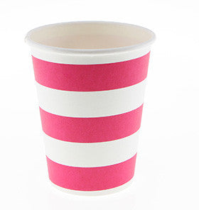Hot Pink Striped Cups