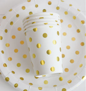 Gold Polka Dot Plates