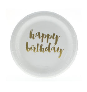 Gold Happy Birthday Plates