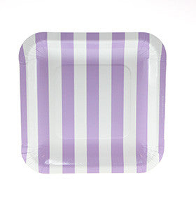 Lavender Purple Striped Square Plate