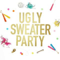 Ugly Sweater Party Glitter Banner for the Holiday Party