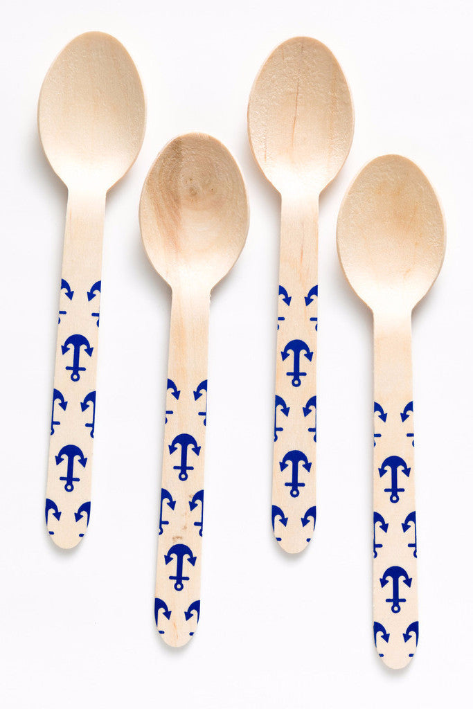 Blue Anchor Wooden Spoons