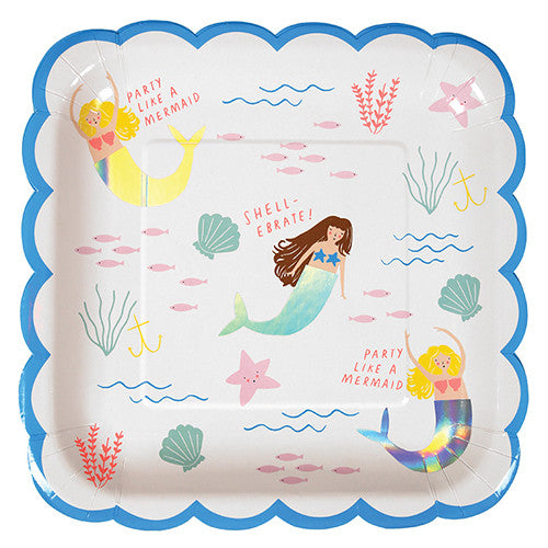 Mermaid Under the Sea Plates for a Mermaid Birthday Party