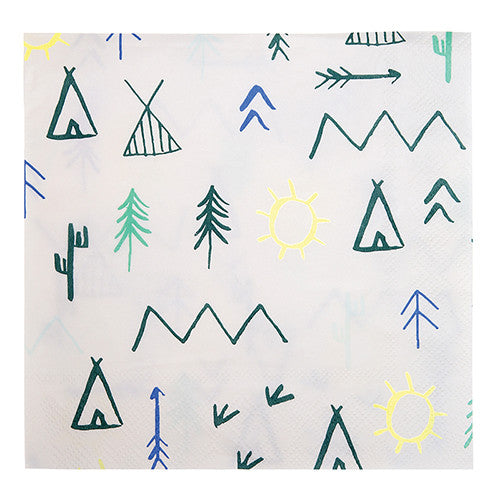 Let's Explore Woodland Themed Birthday Party Napkins